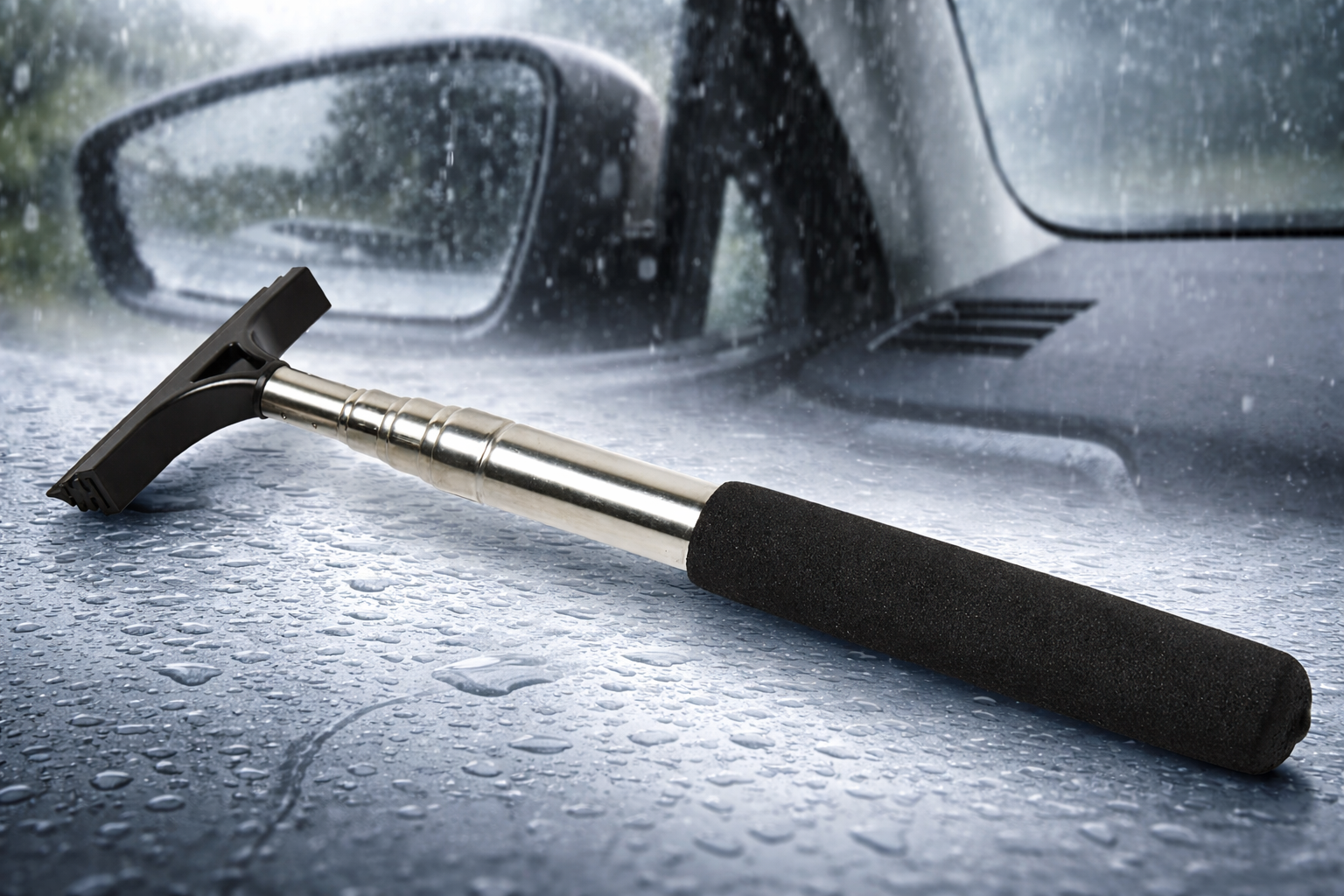 Telescopic Car Mirror Squeegee – Extendable Wing Mirror Cleaner