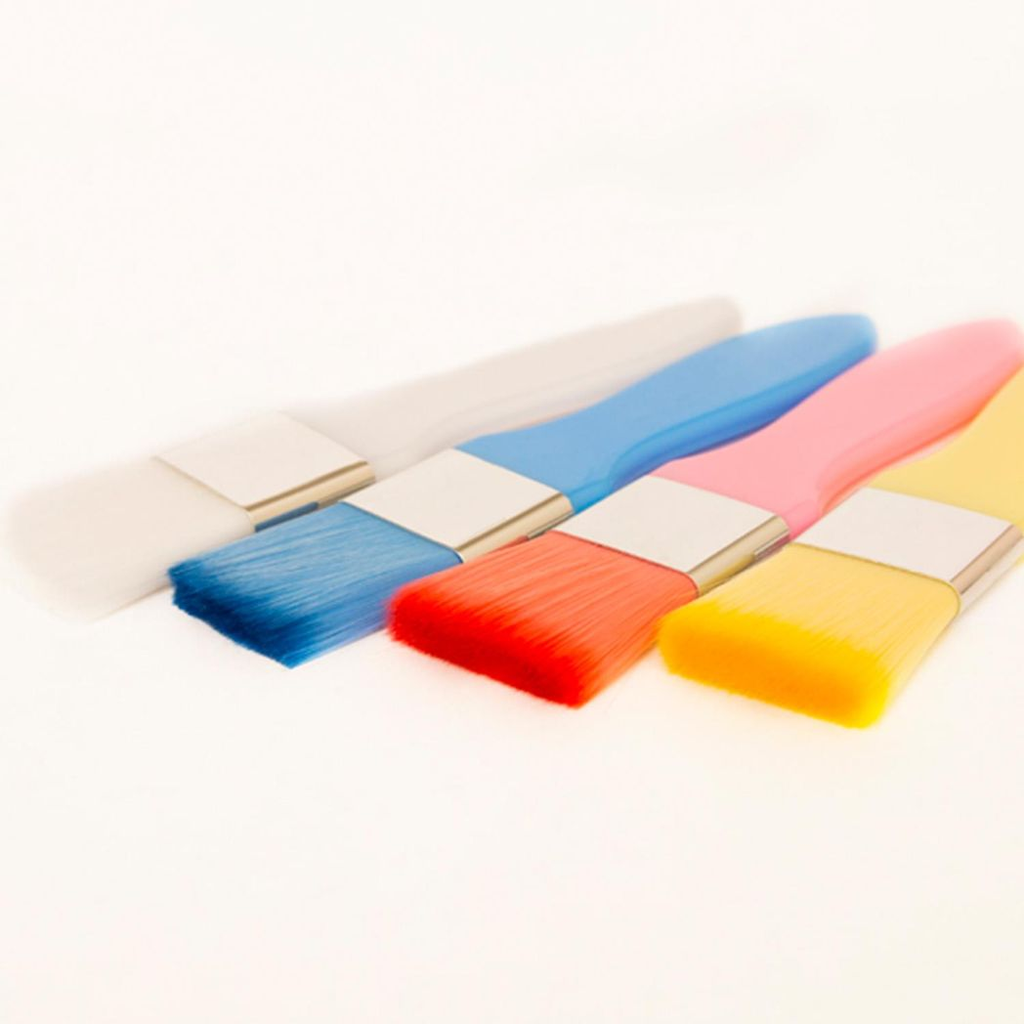 Envie Colourful Makeup Paintbrush Style Foundation Brush MX04 in yellow, featuring soft bristles and a sleek design.