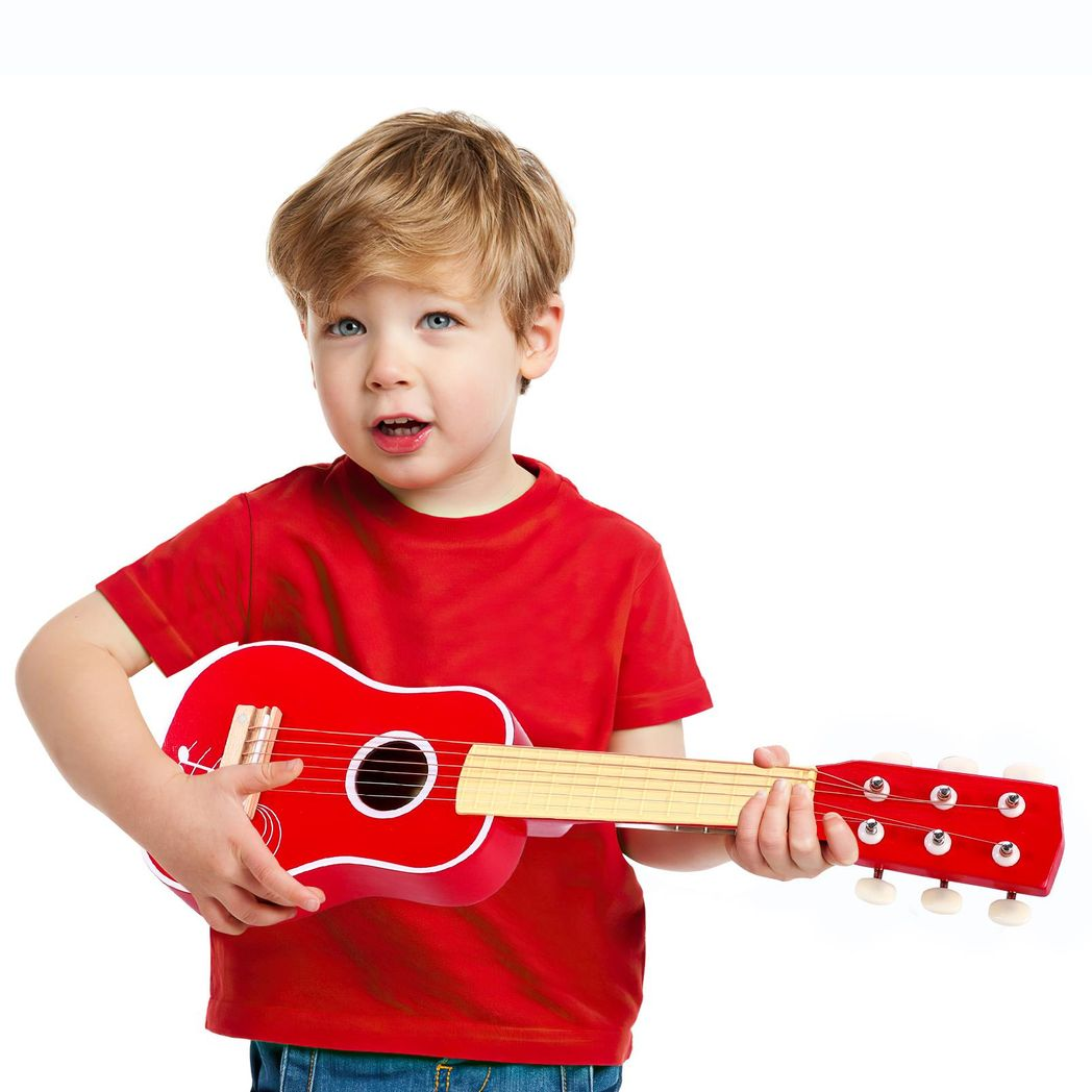 SOKA Red Guitar 1010106 from FunZone, featuring a vibrant design ideal for imaginative play and learning activities.