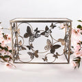 Metal Table with Butterfly Design - 102cm Decorative Accent