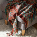 Aztec Boho Chevron Blanket - Ultra Soft Woven Throw