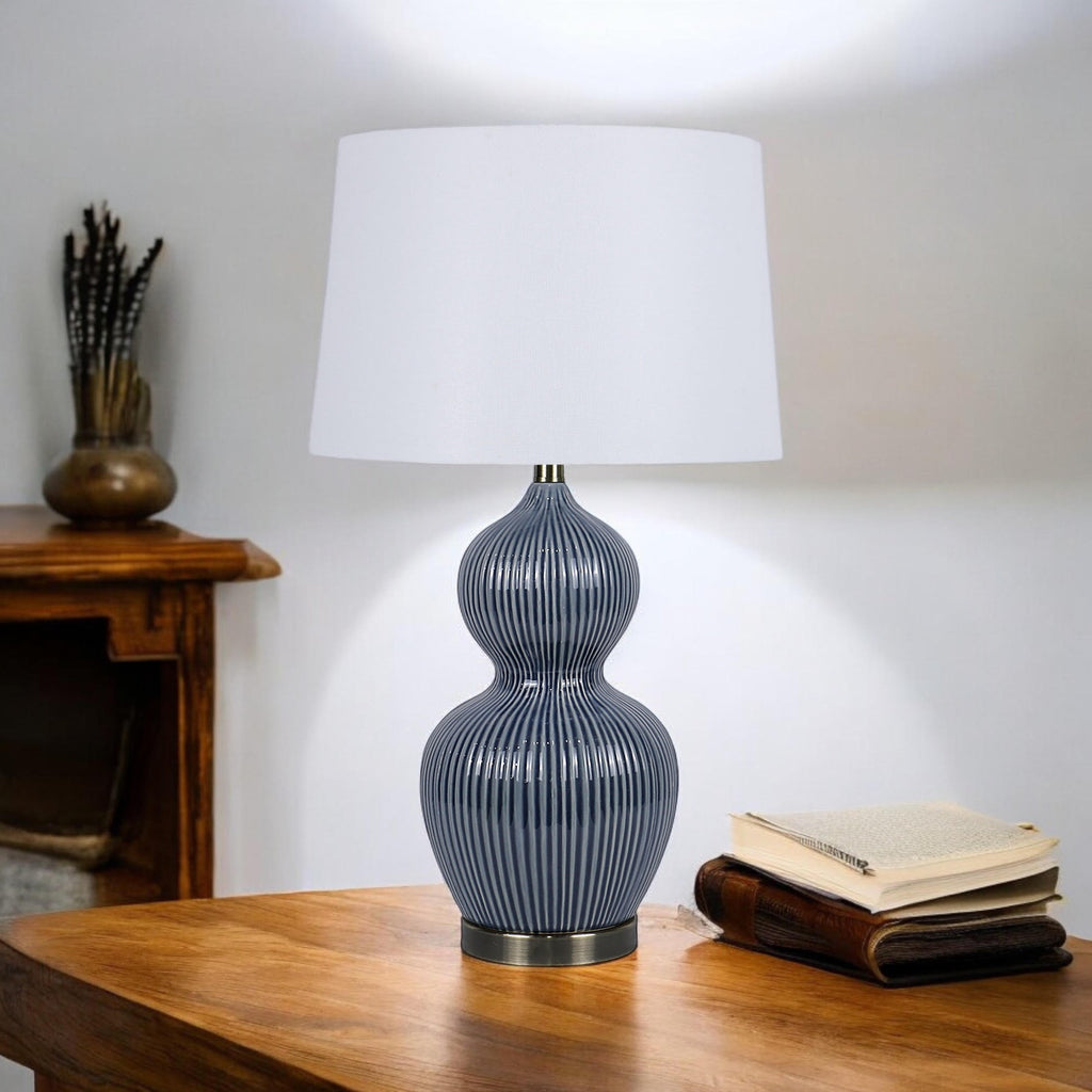 Ceramic Table Lamp 39cm with Shade - Traditional Design