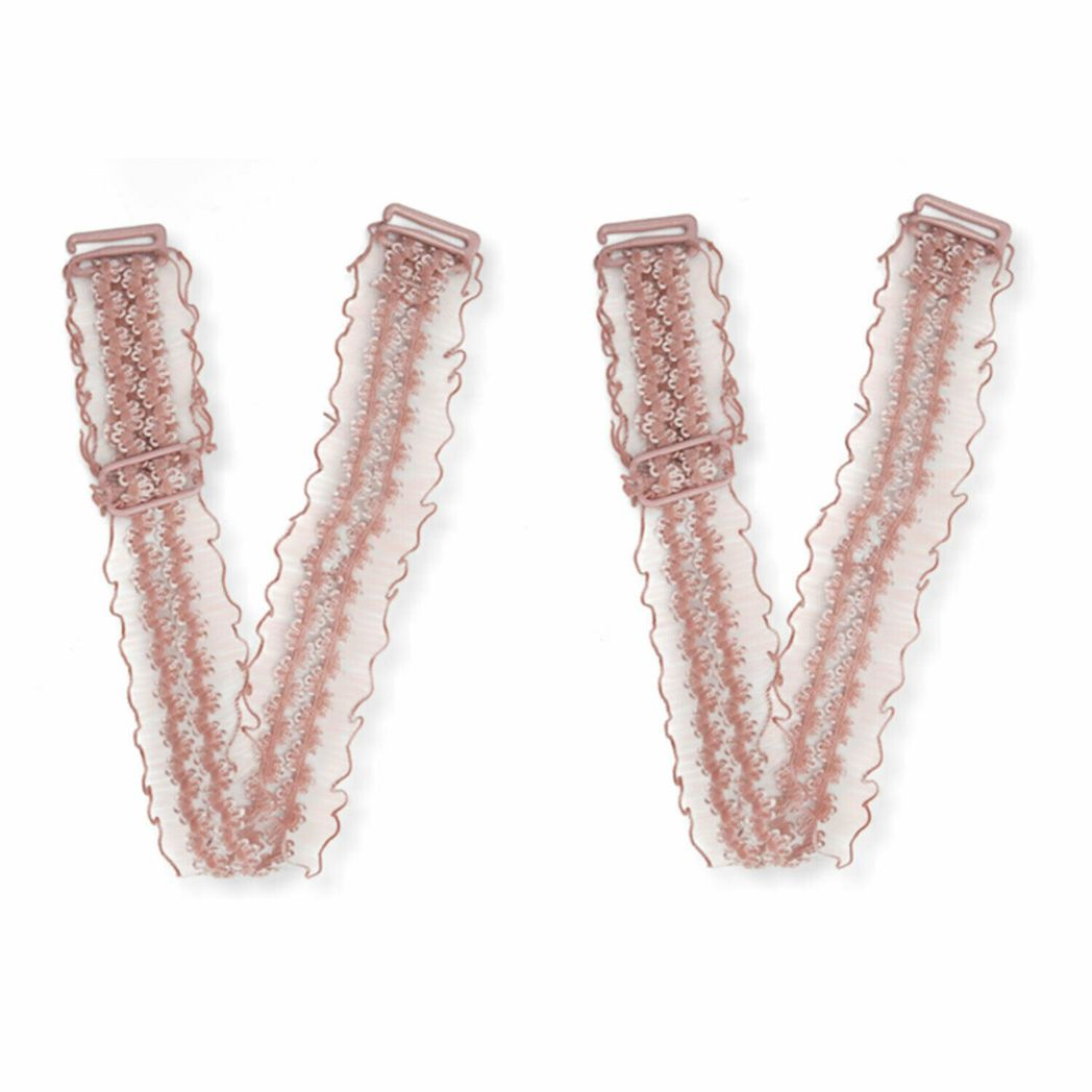 Flo Invisible Shoulder Lace Adjustable Bra Strap One Pair, Pink