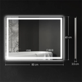 LED Bathroom Mirror with Bluetooth Speaker & Demister - 80x60cm