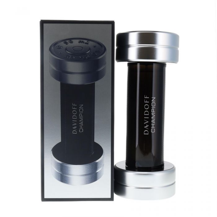 Davidoff Champion Eau de Toilette Spray 90ml in a sleek bottle with a sporty design and glowing label.