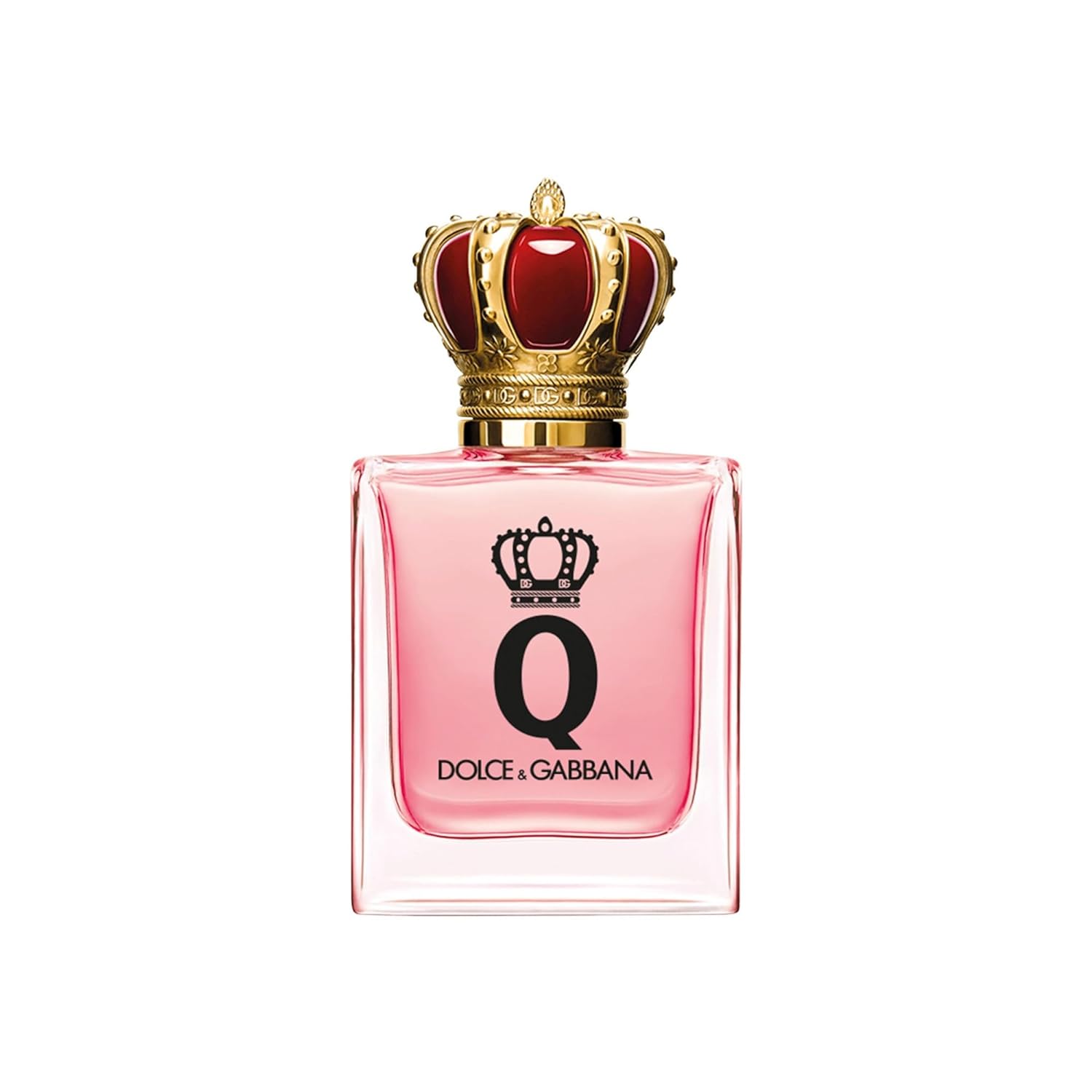 Dolce & Gabbana Q Eau De Parfum Spray 50ml in a sleek bottle with elegant design, showcasing the fragrance's luxurious appeal.