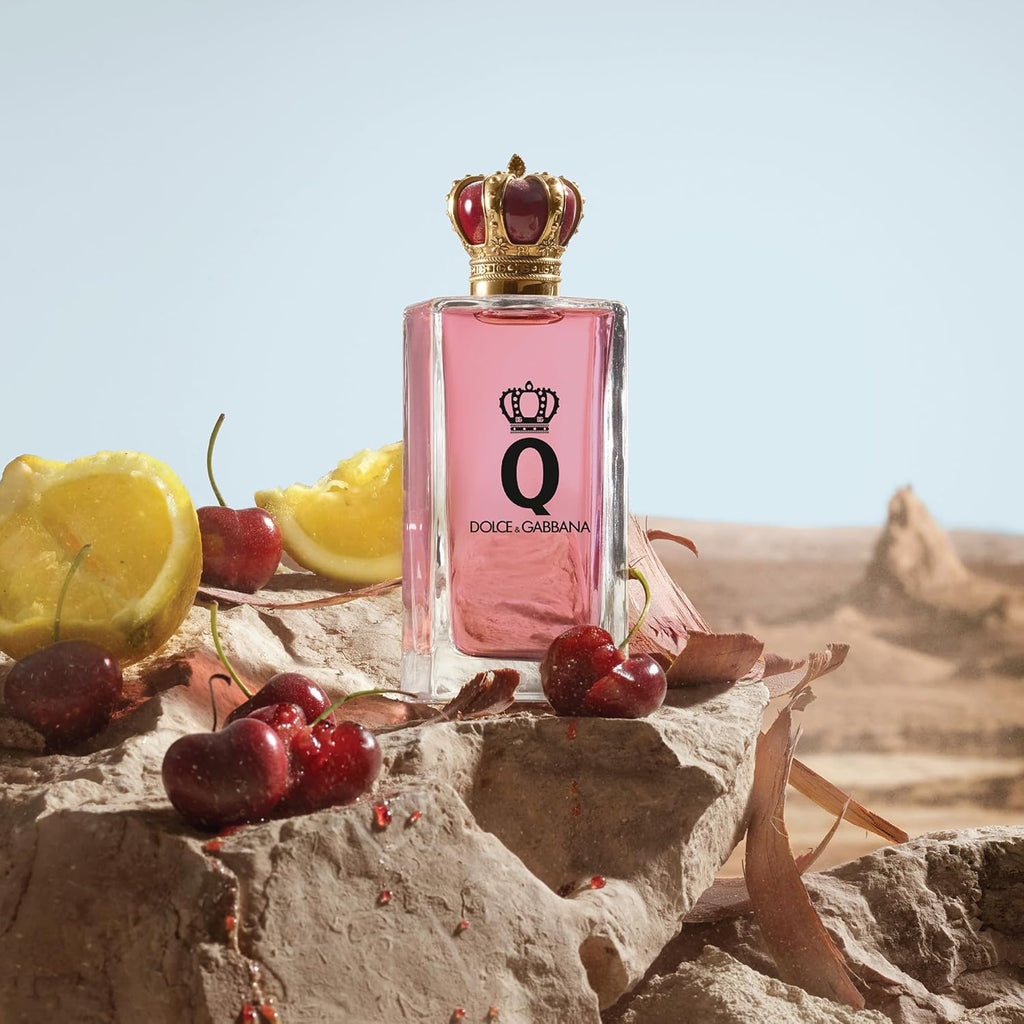Dolce & Gabbana Q Eau De Parfum Spray 50ml in elegant glass bottle, showcasing floral and fruity notes.