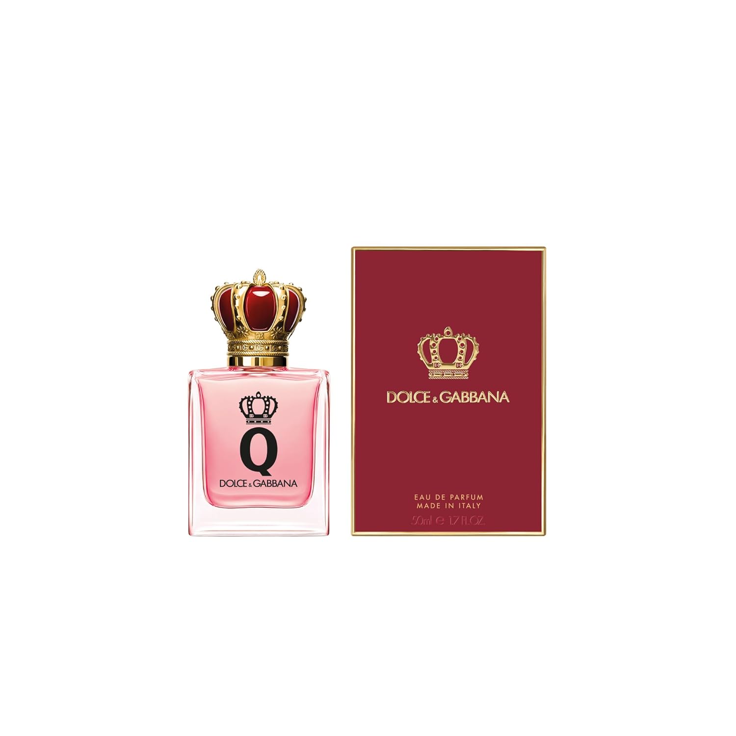 Dolce & Gabbana Q Eau De Parfum Spray 50ml bottle with elegant design and floral notes on display.