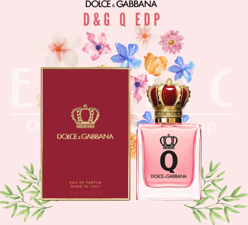 Dolce & Gabbana Q Eau De Parfum Spray 50ml in elegant bottle with a sophisticated design and floral fragrance notes.
