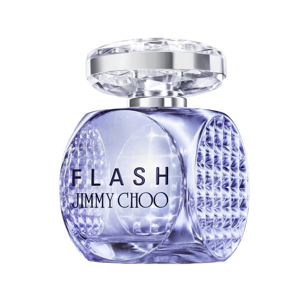Jimmy Choo Flash Eau De Parfum Spray 60ml bottle with floral design and vibrant colors on a white background.