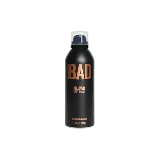 Diesel Bad Body Spray 200ml bottle with sleek design and vibrant branding against a neutral background.