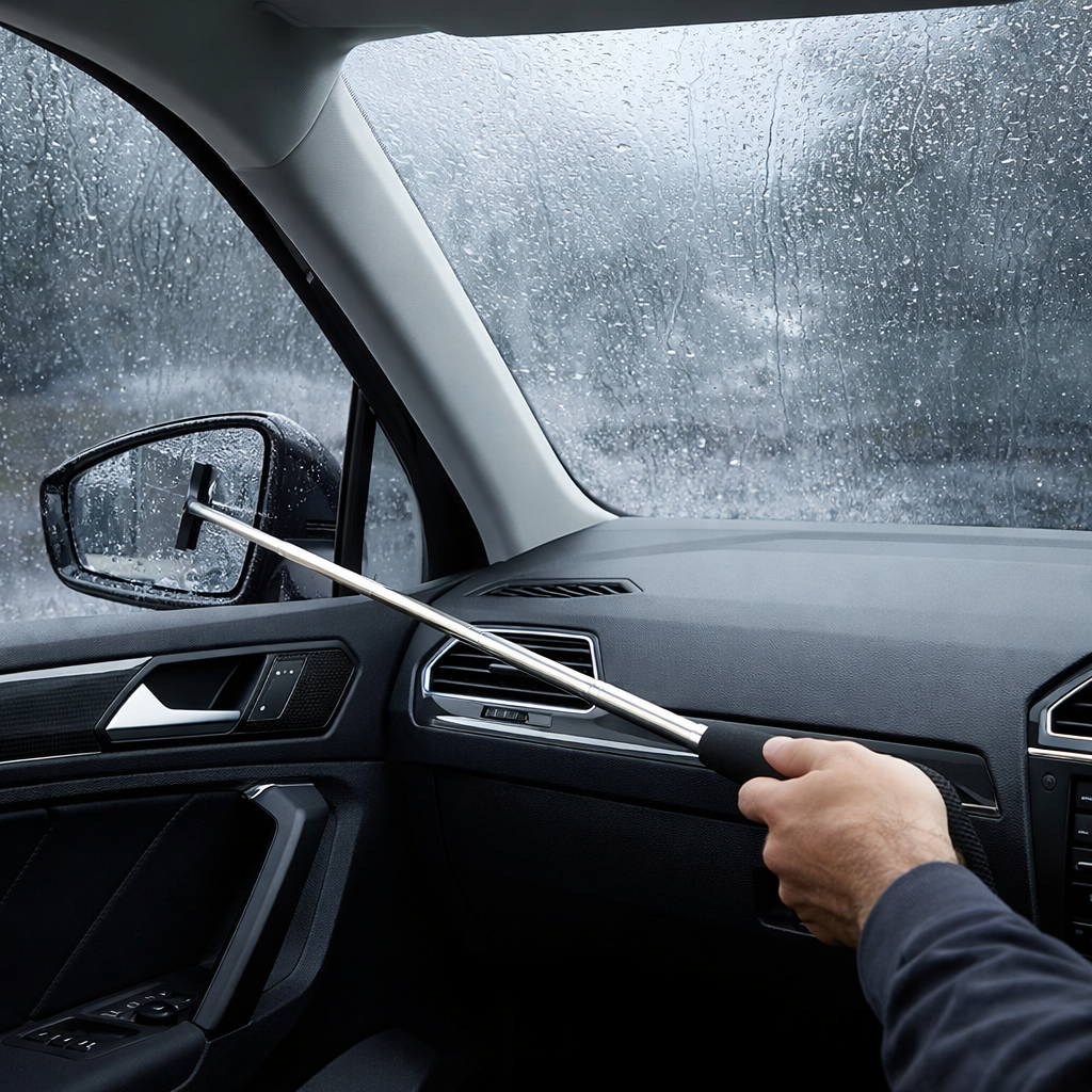 Telescopic Car Mirror Squeegee – Extendable Wing Mirror Cleaner