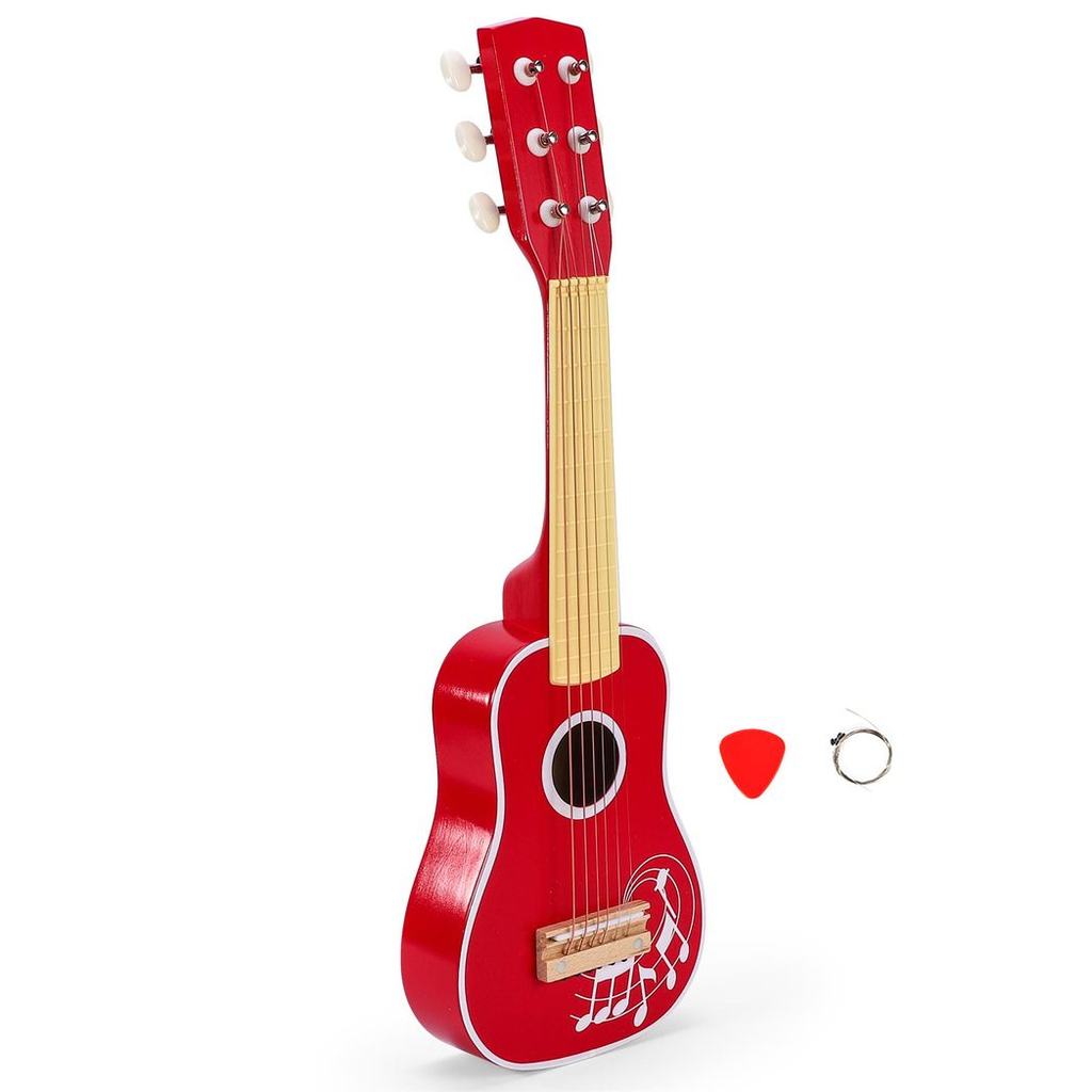 SOKA RED GUITAR 1010106 from FunZone, featuring a bright red design suitable for play and imaginative learning.