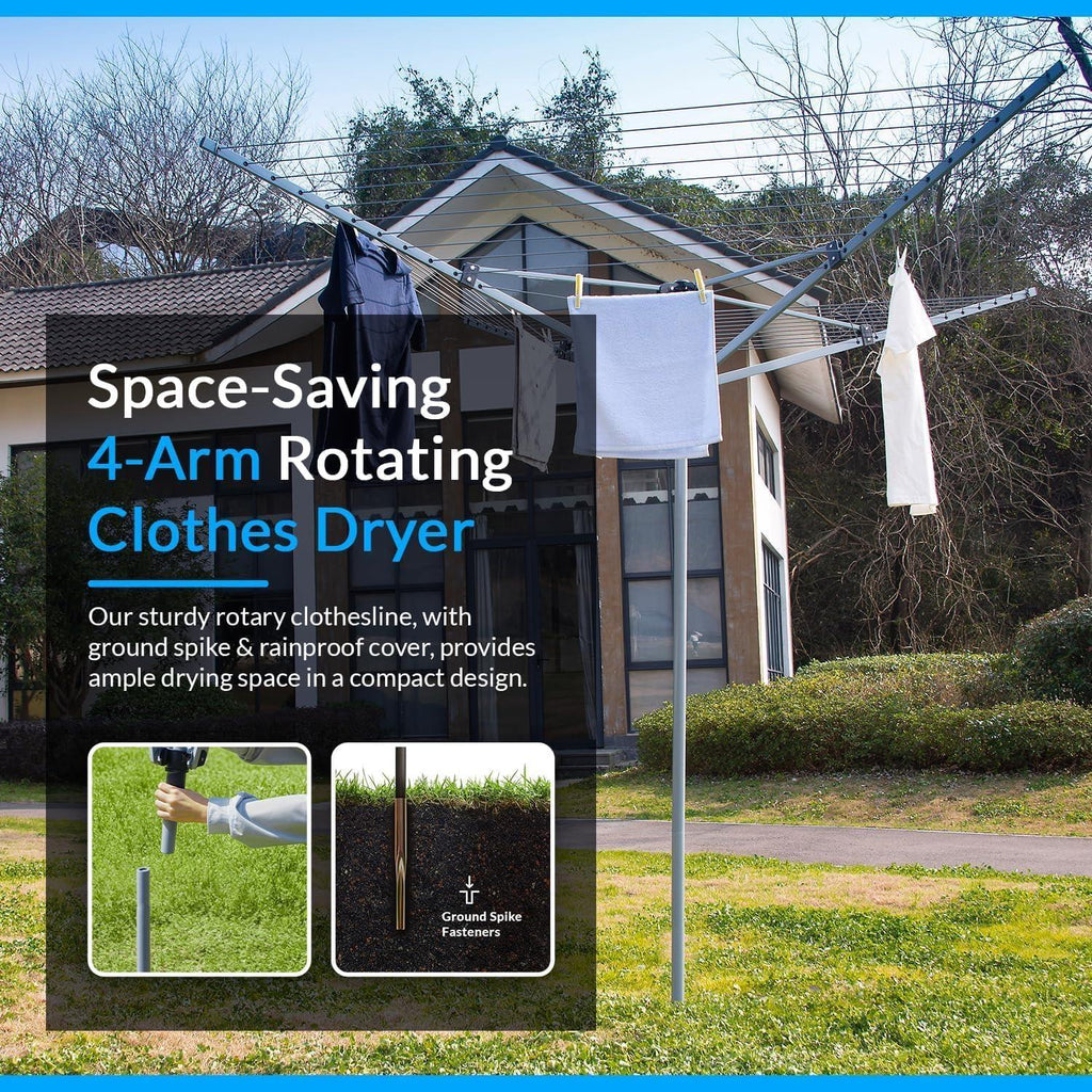50m Rotary Clothesline Dryer Cover with Metal Spike