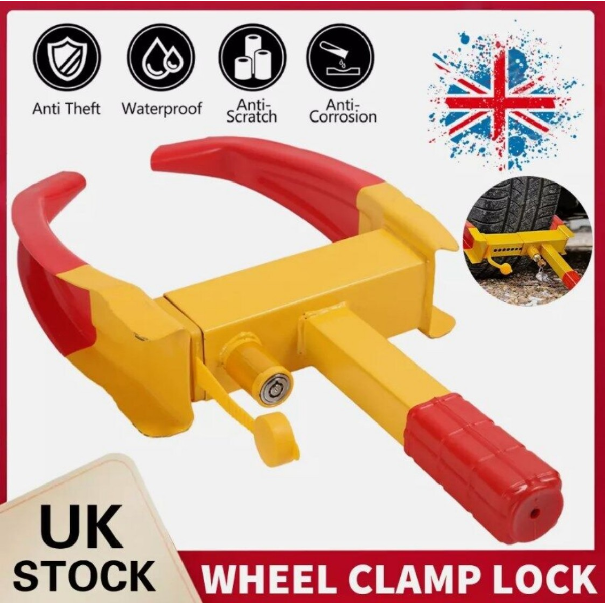 Heavy Duty Security Wheel Clamp | Caravan Car Van Trailer Lock