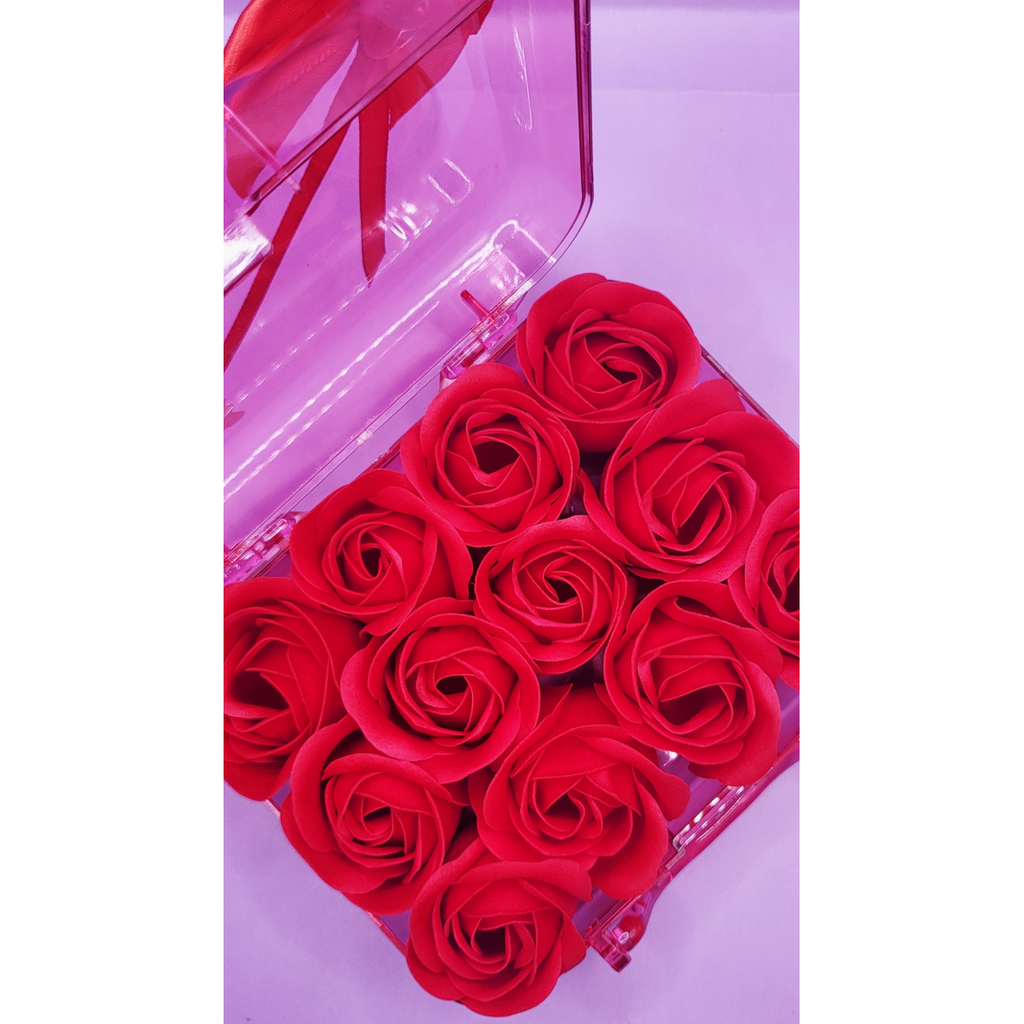 Scented Teddy Rose Gift Case - Artificial Roses & Teddy Bear
