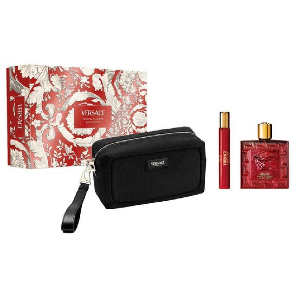 Versace Eros Flame Gift Set (Eau De Parfum Spray 100ml  Eau De Parfum Spray 10ml  Pouch)