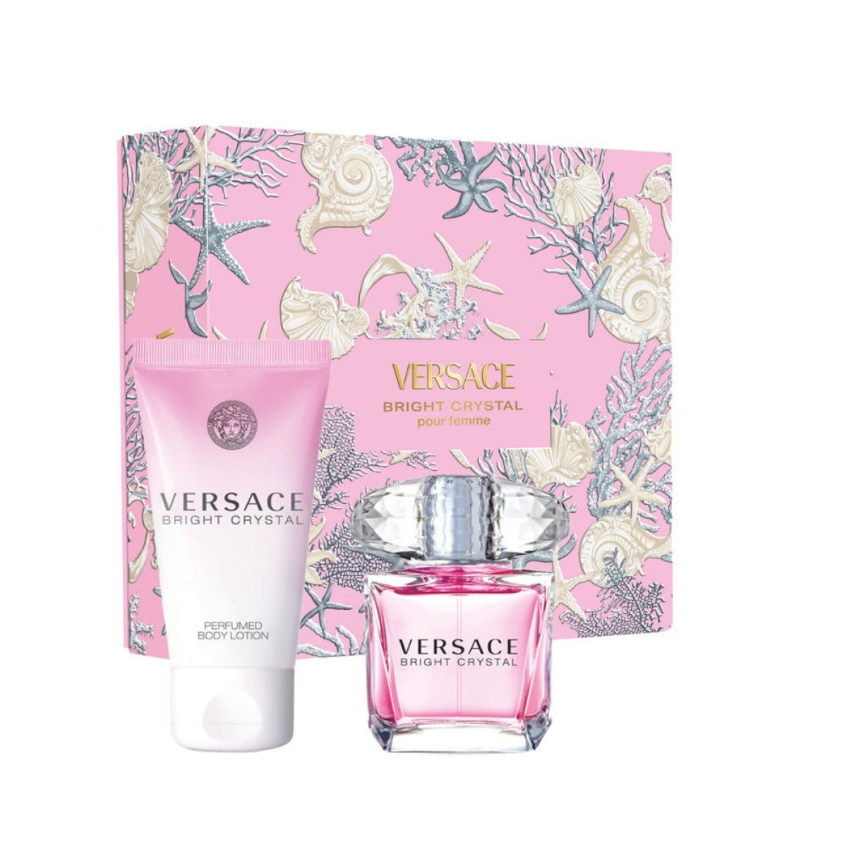 Versace Bright Crystal Gift Set (Eau De Toilette 30ml  Body Lotion 50ml)