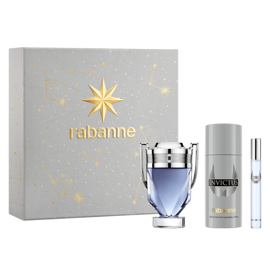 Paco Rabanne Invictus Gift Set (Eau De Toilette Spray 100ml  Deodorant Spray 150ml  Eau De Toilette Spray 10ml)