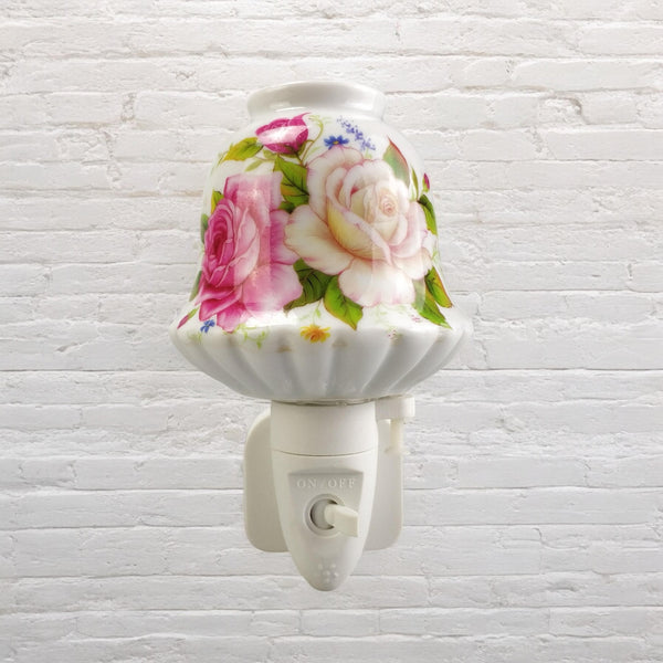 8 INCH FLORAL LED NIGHTLIGHT PINK AND WHITE FLOWERS