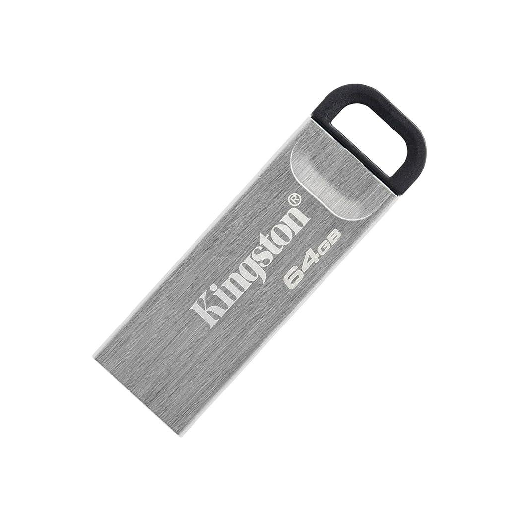 Kingston DataTraveler Kyson USB 3.2 Gen 1 Flash Drive 64GB - Stylish Capless Metal Case