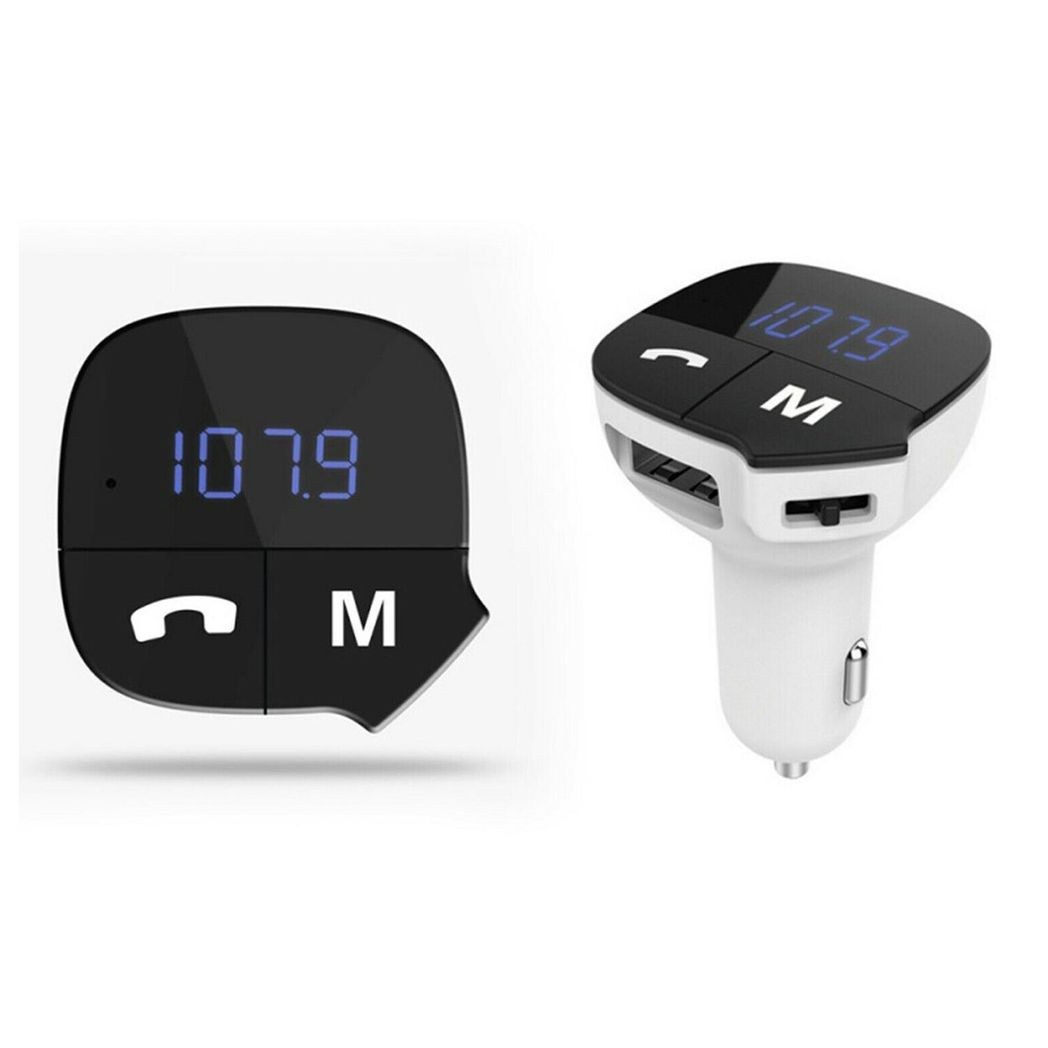 Bluetooth FM Transmitter - Hands-Free Car Kit - White