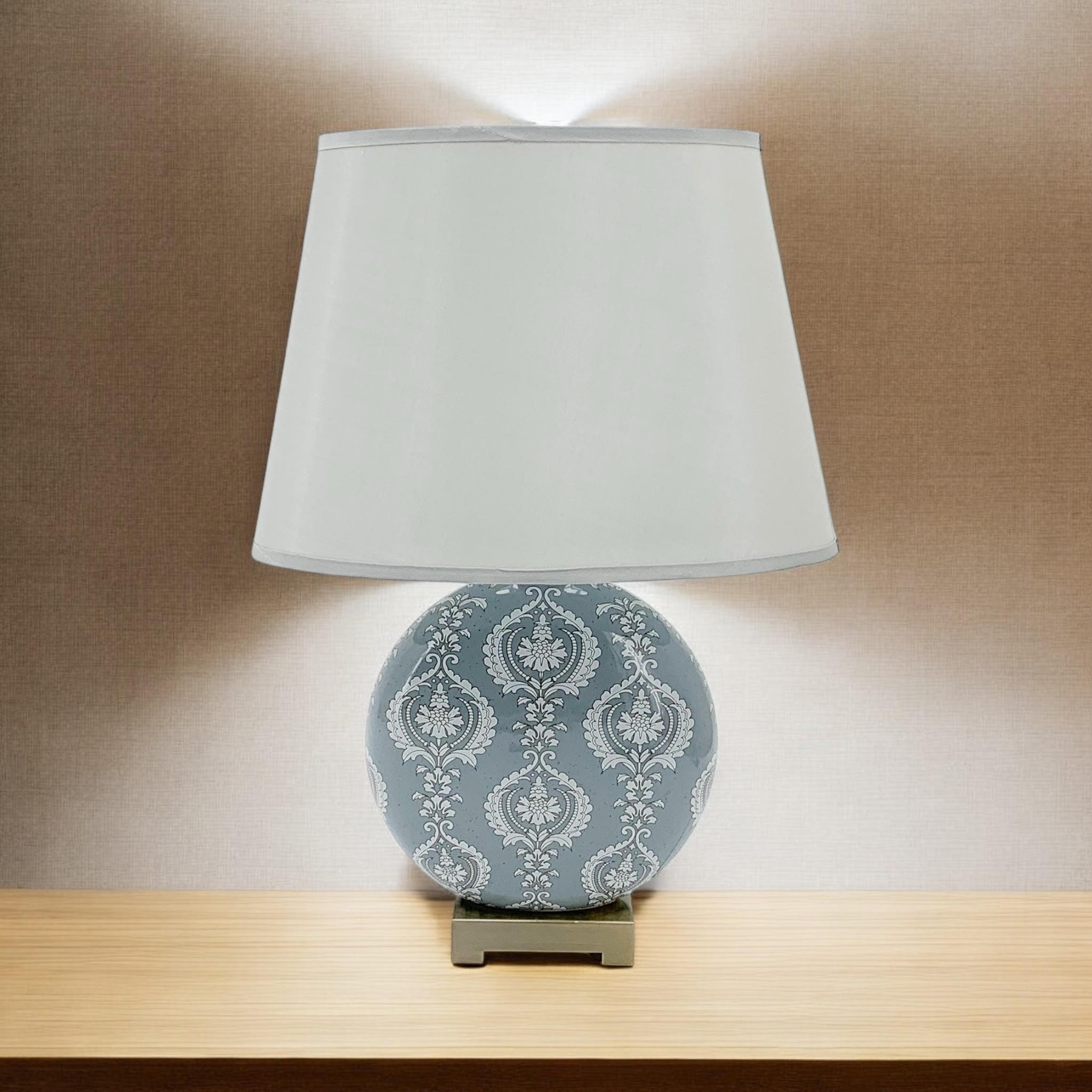 Table Lamp 42cm with Linen Shade - Traditional Design