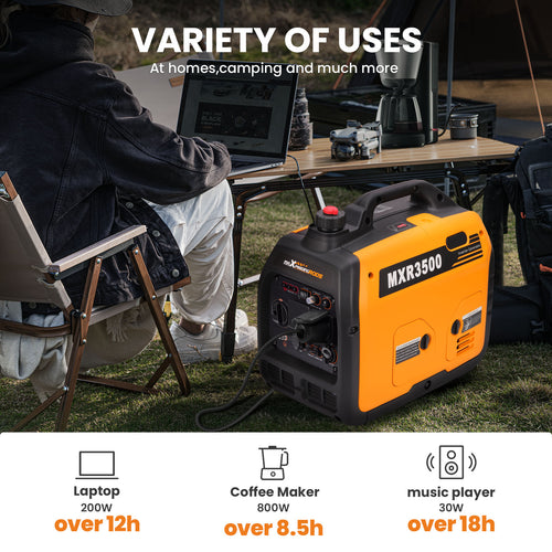 3KW 3.3KW Inverter Generator - Quiet Petrol 4-Stroke Portable Power Supply