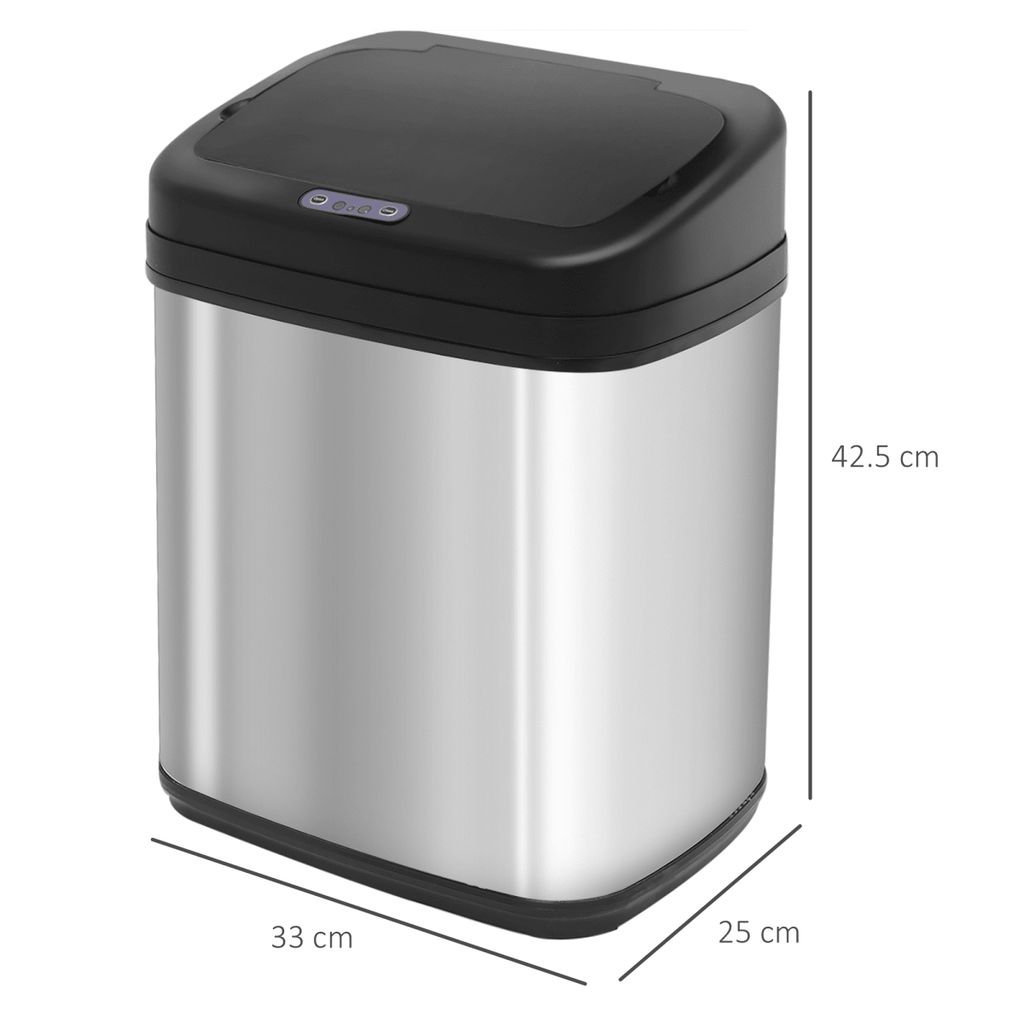 20L Stainless Steel Auto Kitchen Bin Sensor Bucket in L Size - AKGOmniShop