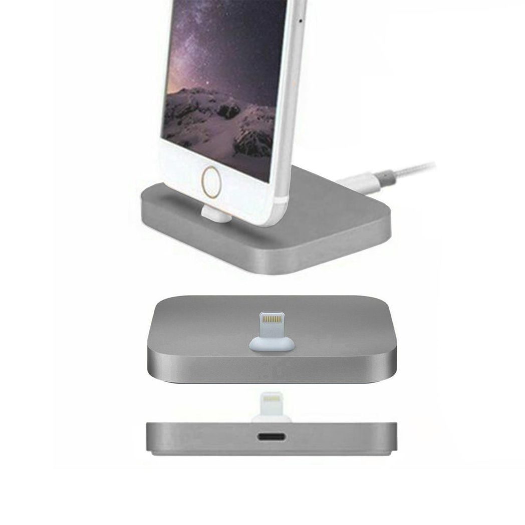 Aquarius Aluminium Phone Dock Compatible with Eight-Pin Devices, Space Grey