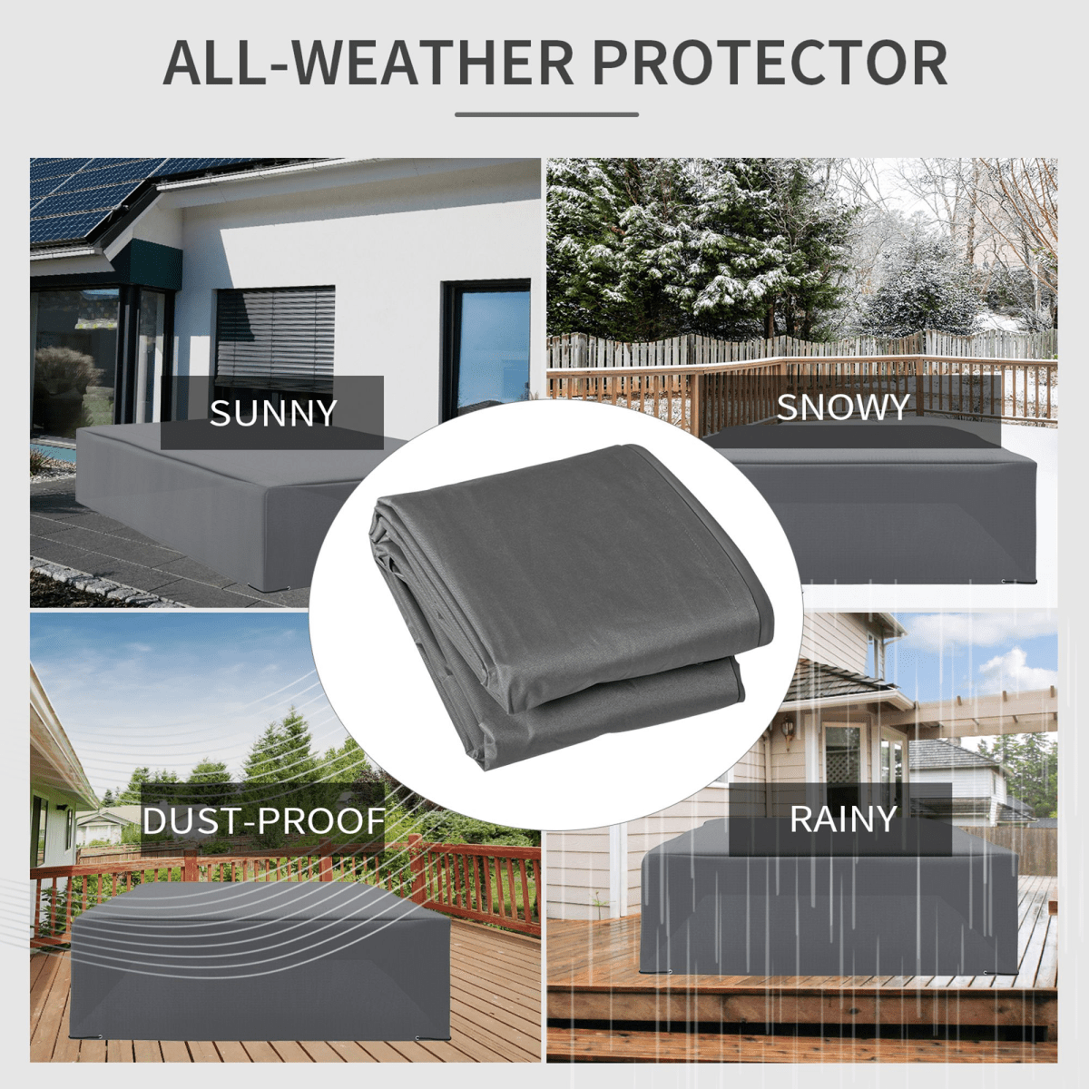 225x210cm Outdoor Garden Furniture Protective Cover UV Resistant Outsunny - AKGOmniShop