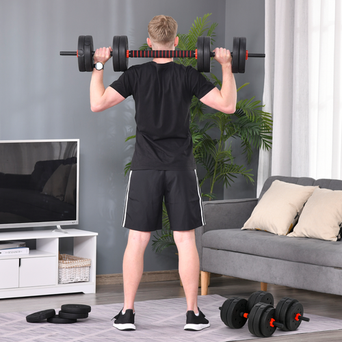 Adjustable 25kg 2-in-1 barbell and dumbbell weight set by ActiveGear for body fitness training.