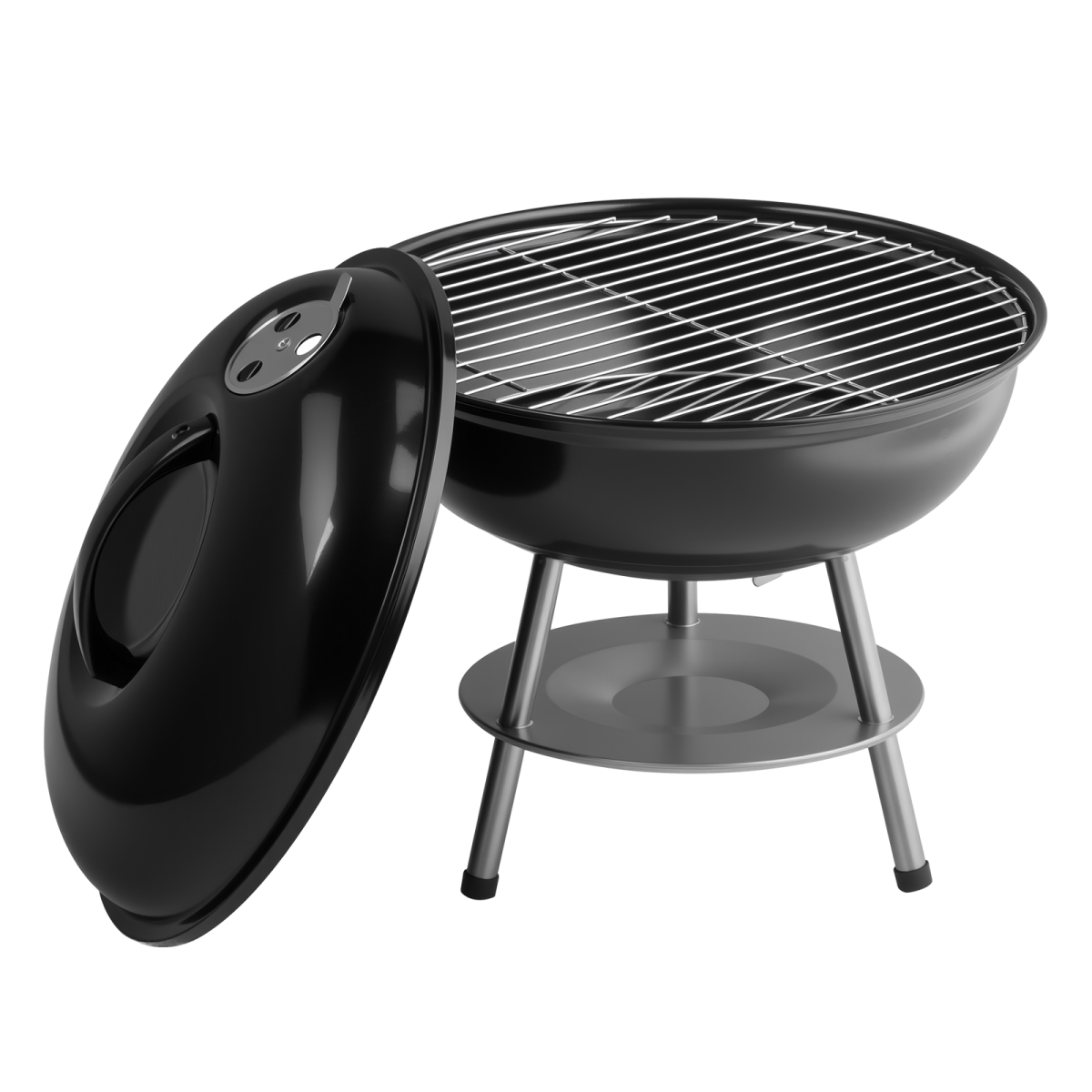 Portable Charcoal Grill, Compact Folding BBQ Grill with 14 Inch Cooking Grid for Outdoor Camping, Backyard, Beach, Picnic