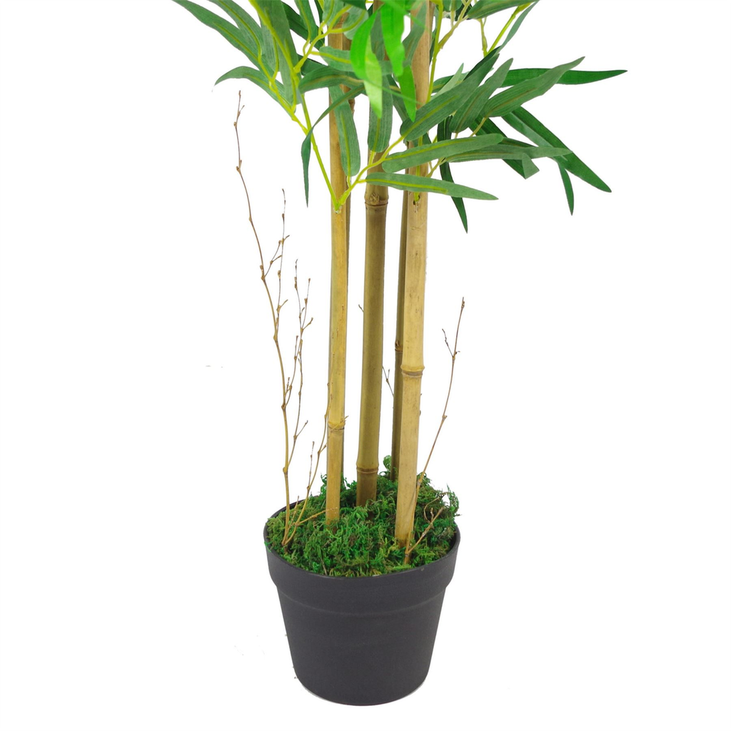 150cm (5ft) Realistic Artificial Bamboo Plants Trees - XL with Gold Metal Planter