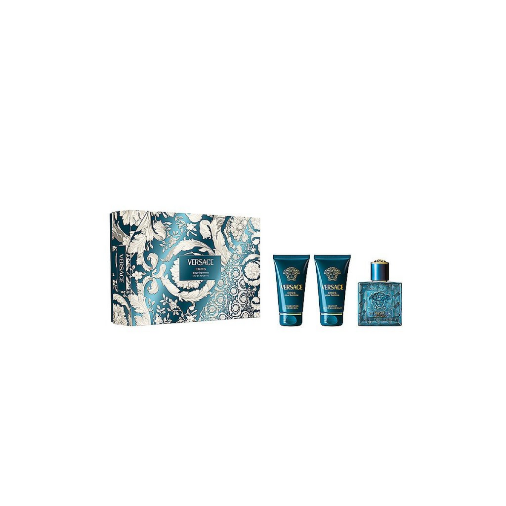 Versace Eros Gift Set (Eau De Toilette Spray 50ml  Shower Gel 50ml  Aftershave Balm 50ml)