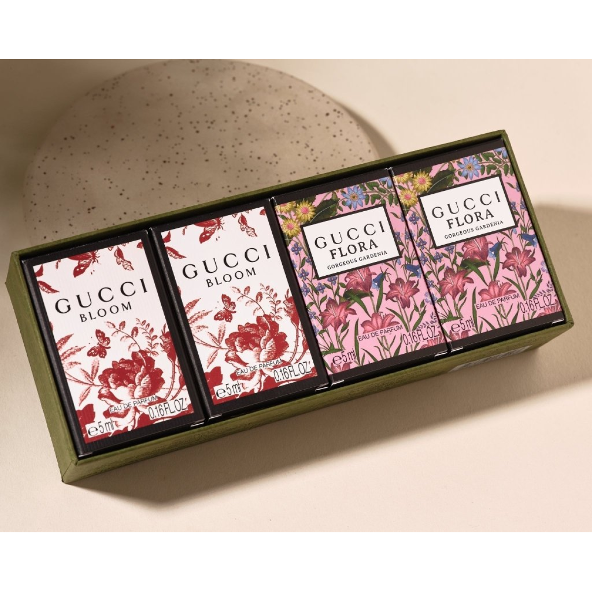 Gucci Bloom & Flora Miniature Gift Set (Eau De Parfum 5ml x2  Eau De Parfum 5ml x2)