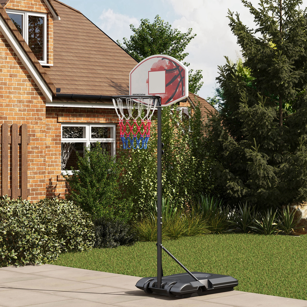 Adjustable Basketball Stand Net Set System with Wheels - 179-209cm