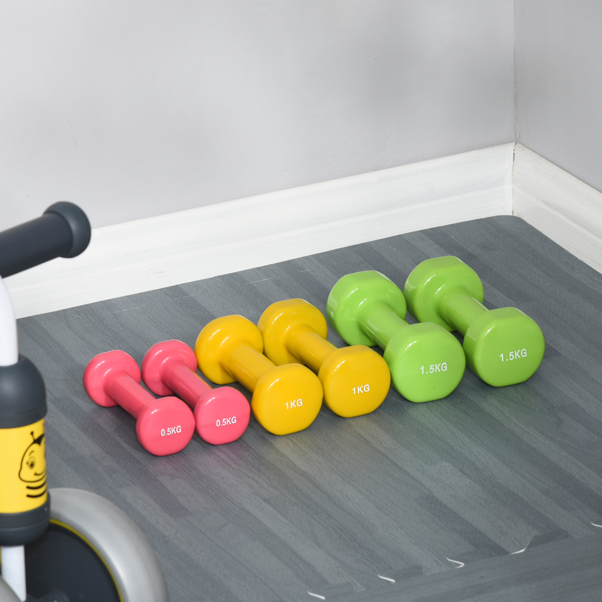 HOMCOM 6kg dumbbell weights set for men and women, ideal for home gym workouts, featuring ergonomic grips and compact design.