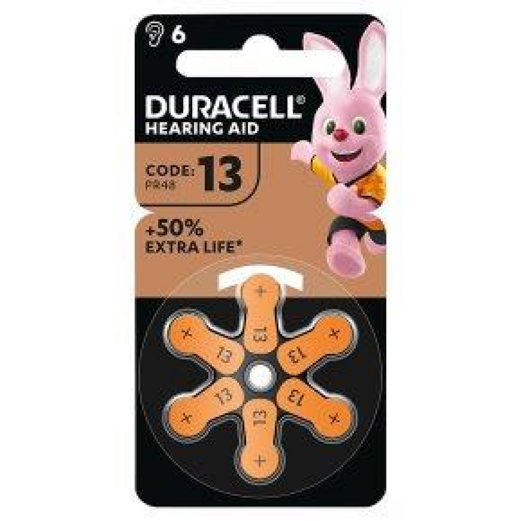 Duracell Hearing Aid Batteries - Pack of 6 - Box of 10