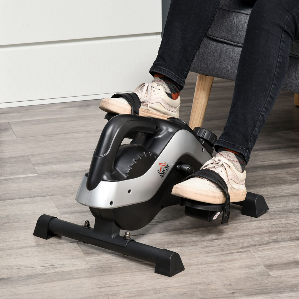 Mini Exercise Bike by ActiveGear showing LCD display and 8 levels of magnetic resistance.