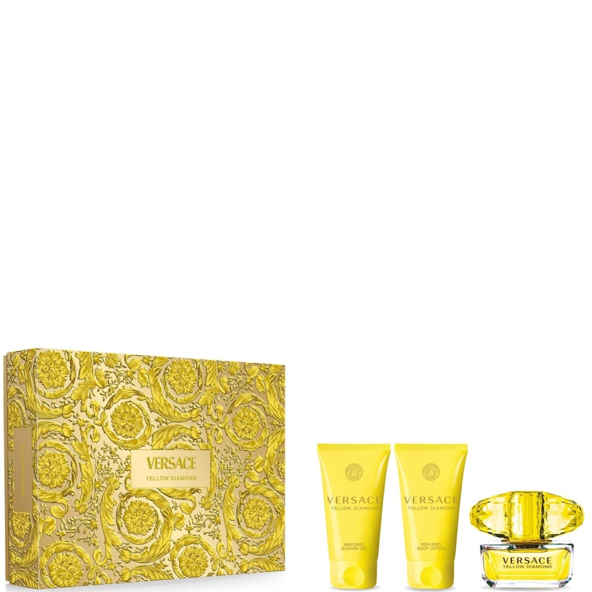 Versace Yellow Diamond Gift Set (Eau De Toilette Spray 50ml  Shower Gel 50ml  Body Lotion 50ml)