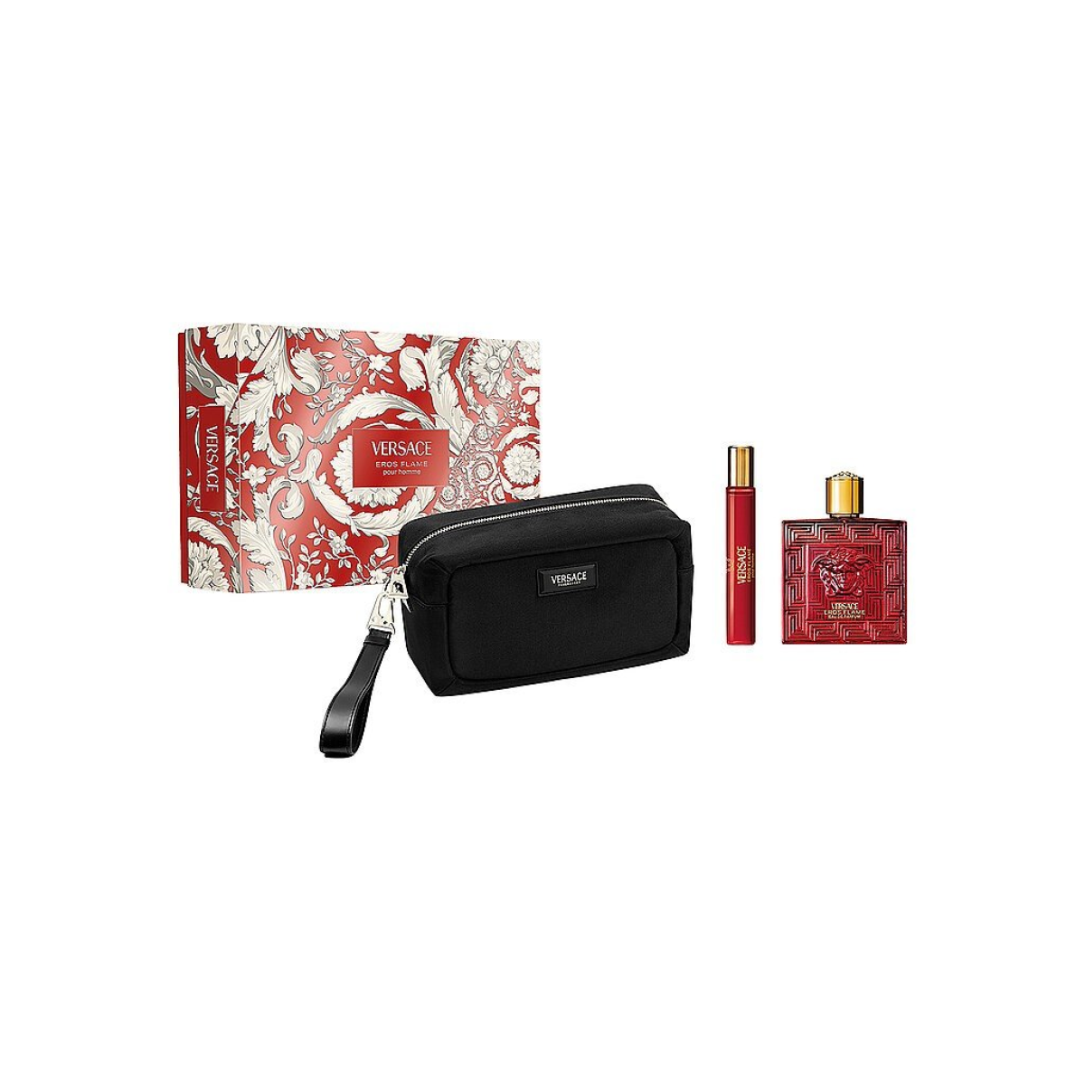 Versace Eros Flame Gift Set (Eau De Parfum Spray 100ml  Eau De Parfum Spray 10ml  Pouch)