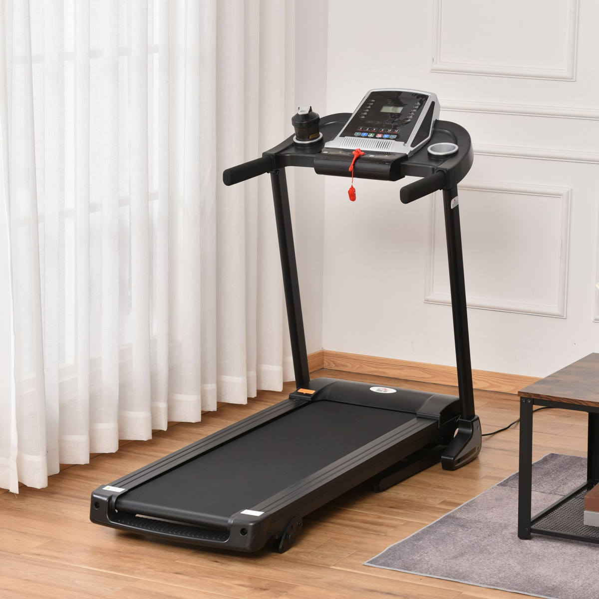 Folding Electric Treadmill with incline and LED display, 12km/h speed, by ActiveGear, ideal for home workouts.