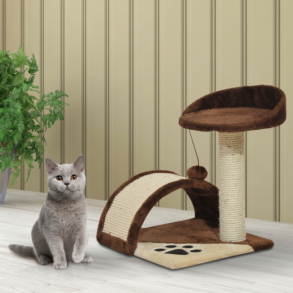 Pawhut cat tree with scratching posts, cozy resting spots, and playful areas for kittens and cats to exercise.