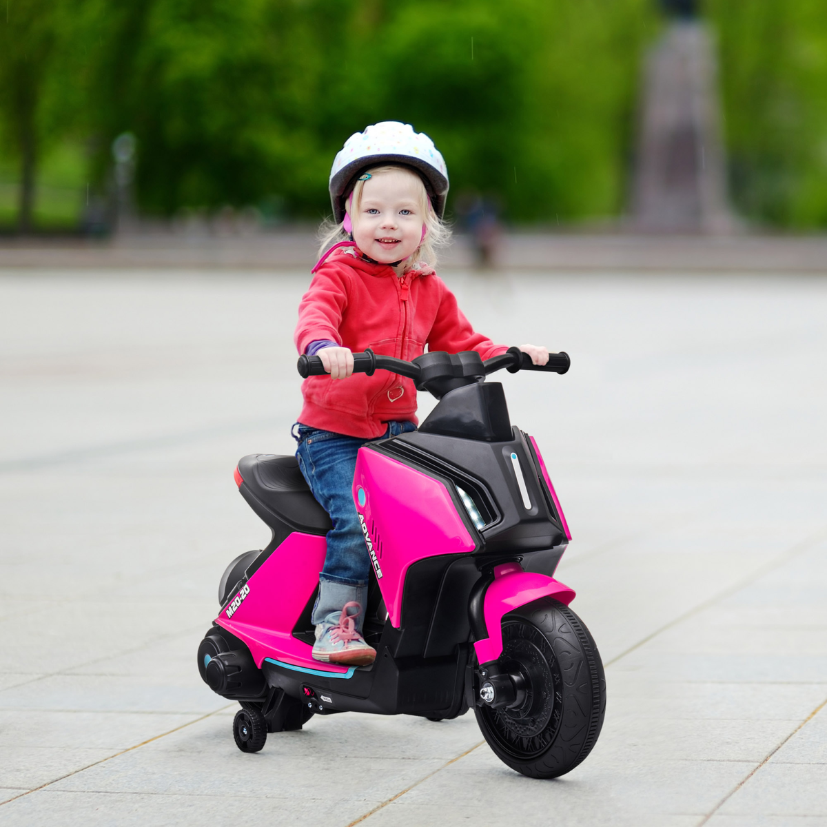 HOMCOM 6V kids electric pedal motorcycle in bright colors, designed for outdoor riding fun and adventure.