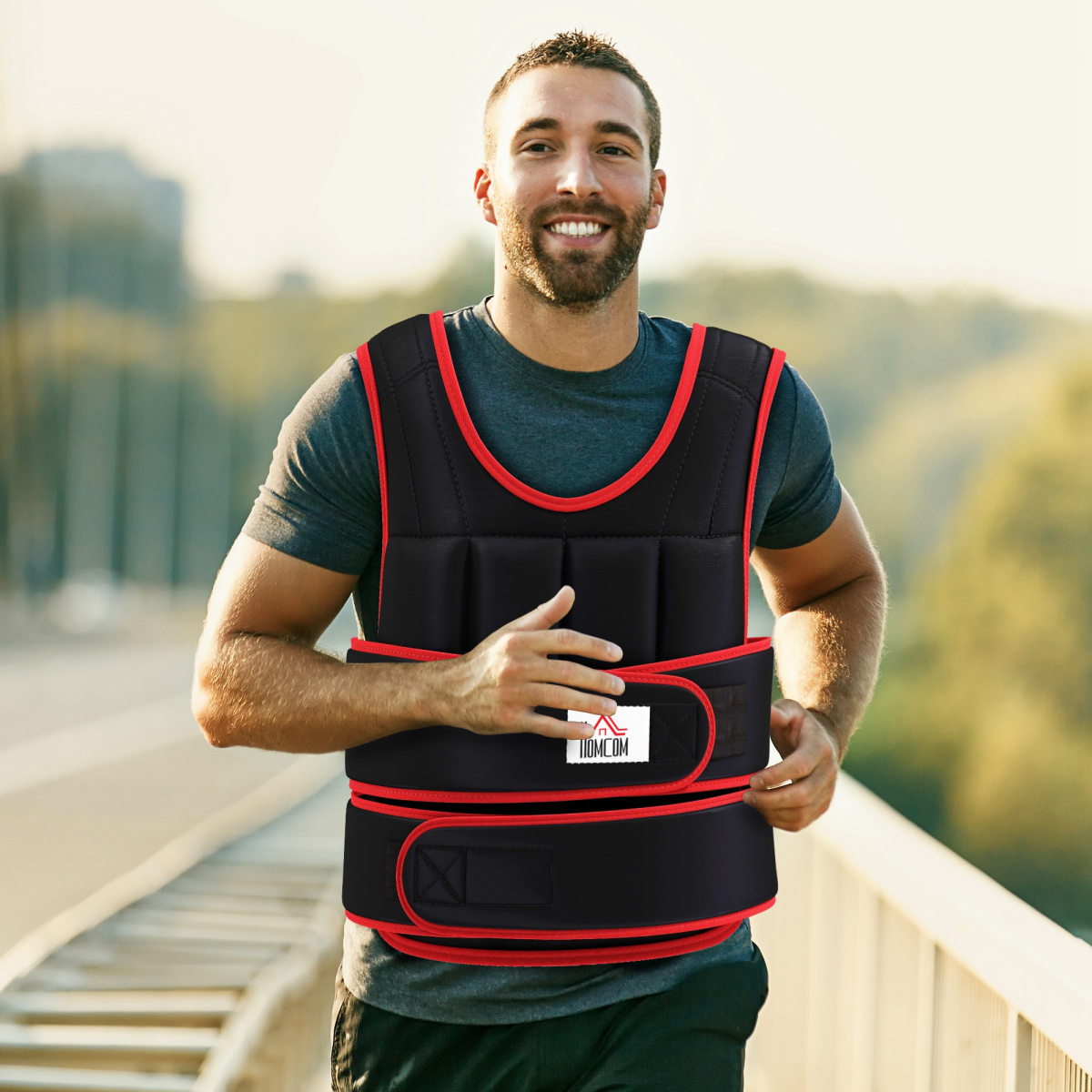 20KG adjustable weight vest by ActiveGear, designed for running and gym training with a sleek, ergonomic fit.