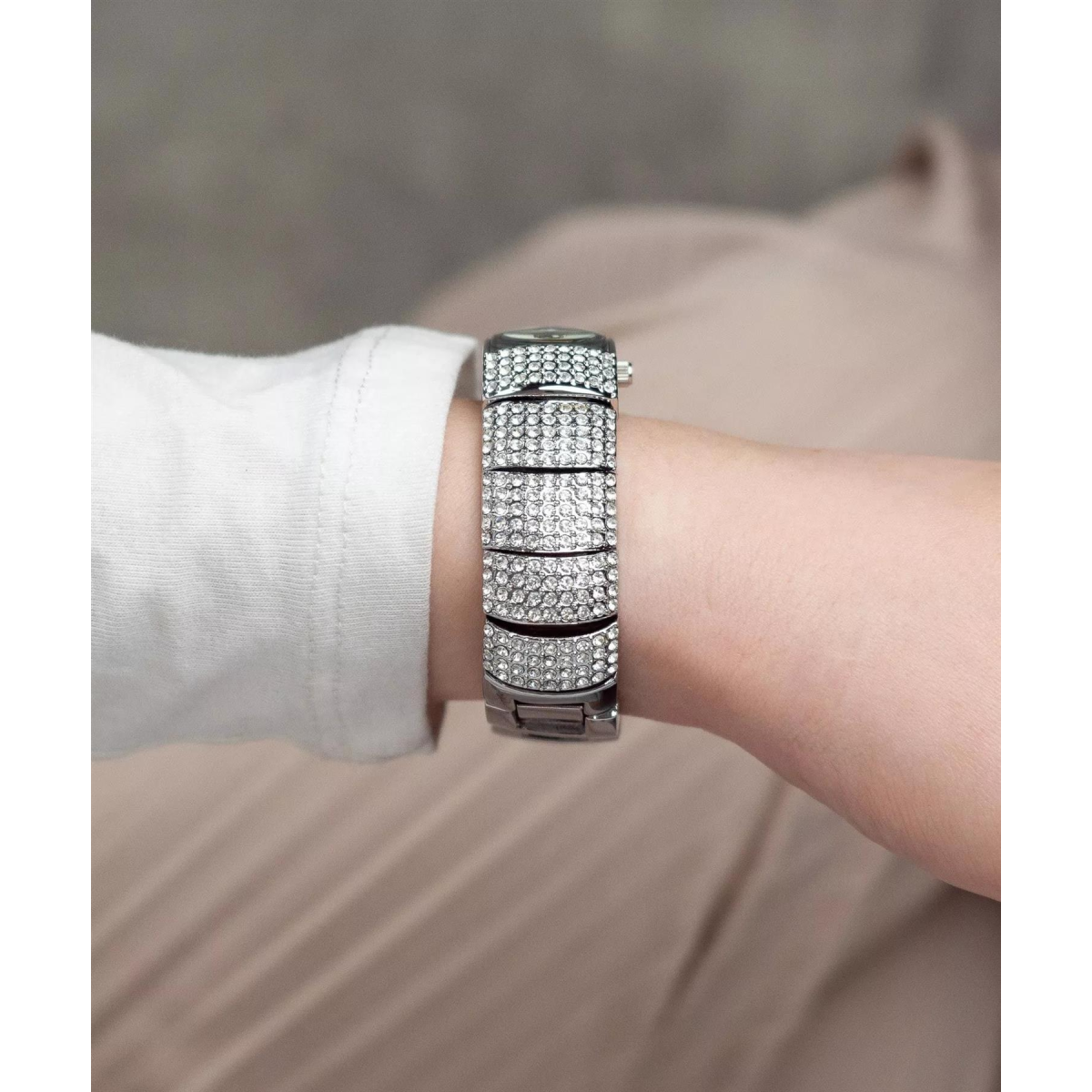 Sekonda Ladies Bling Silver Case & Alloy Bracelet with Silver Dial Watch 40464