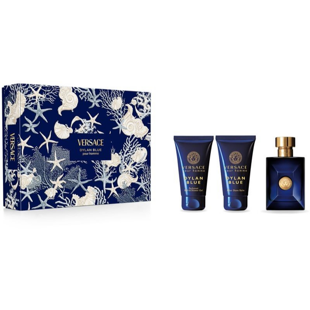 Versace Dylan Blue Gift Set (Eau De Toilette 50ml  Shower Gel 50ml  Aftershave Balm 50ml)