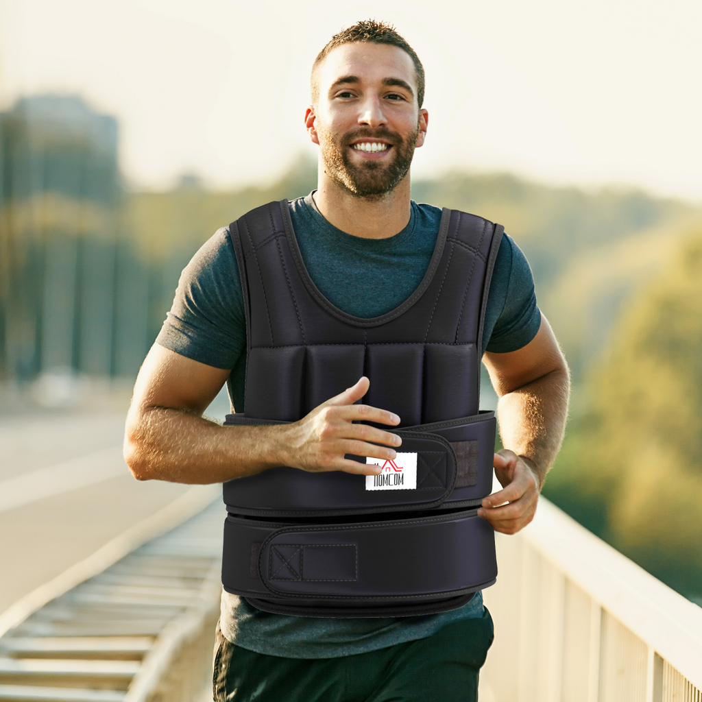 20KG adjustable weight vest by ActiveGear, designed for running, gym training, and weight loss, displayed on a white background.