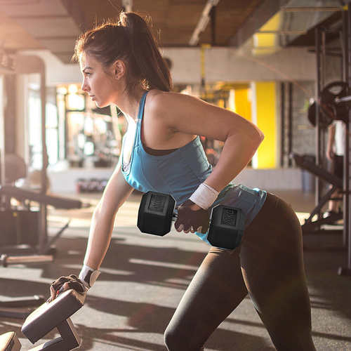 20KG single rubber hex dumbbell from ActiveGear, showcasing a sleek, durable design for home gym workouts.
